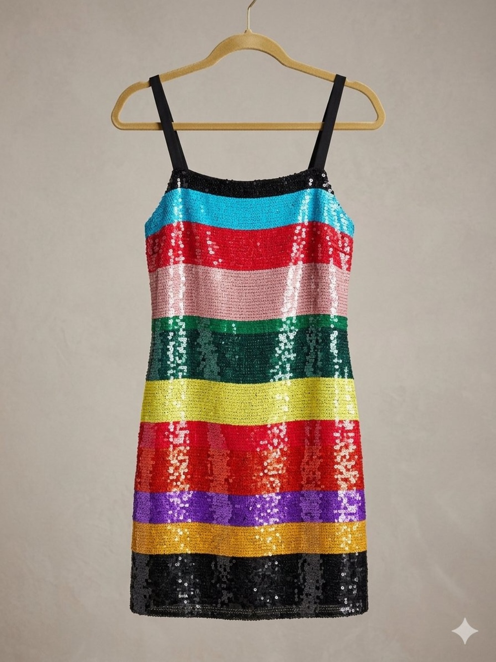 Alice + Olivia Multicolor Sequin Striped Slip Dress